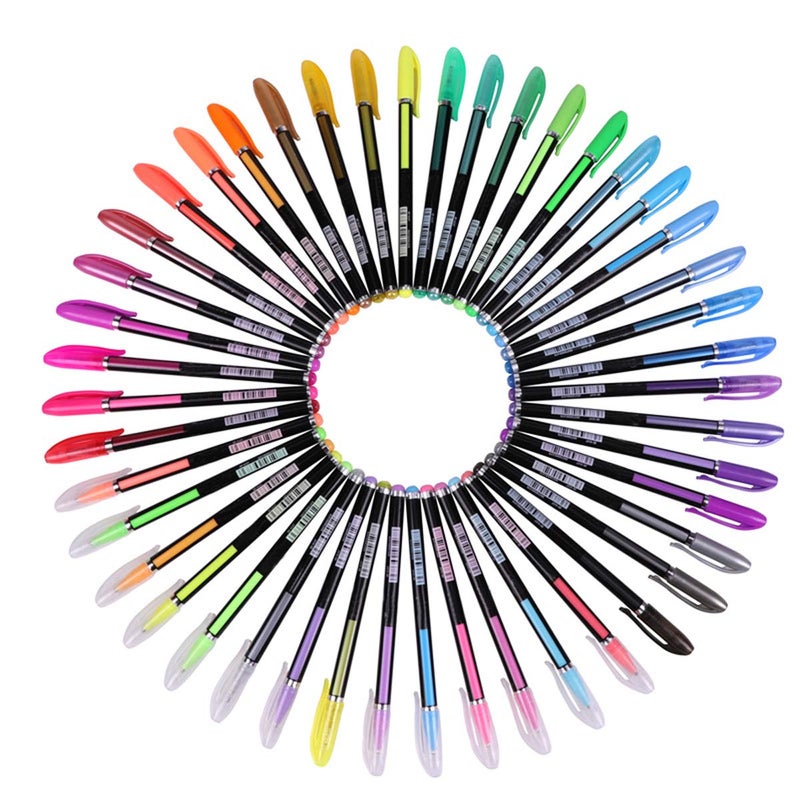 SAYEEC 48pcs Gel Ink Pens Drawing Pen Sets (12pcs Pastel 12pcs Neon pen 12pcs Metallic pen 12pcs Glitter pen) Refillable Calligraphy Writing Artist Gift for kids Office Supplier - Image 1